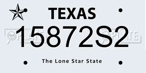 15872S2 Texas License Plate