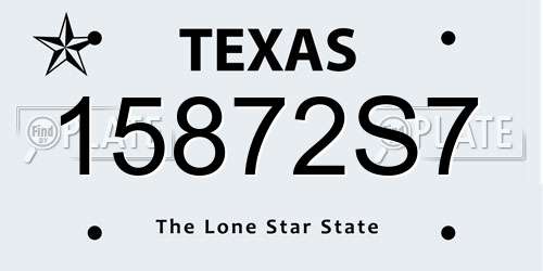 15872S7 Texas License Plate