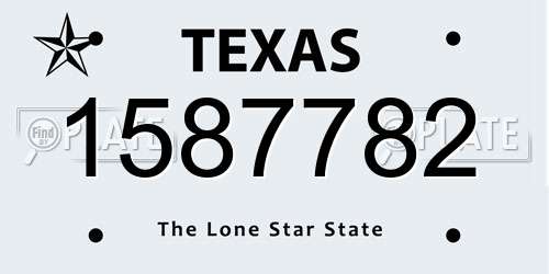 1587782 Texas License Plate