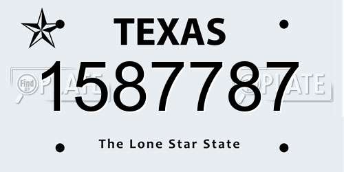 1587787 Texas License Plate