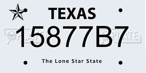 15877B7 Texas License Plate
