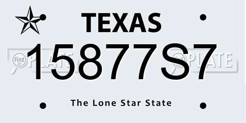 15877S7 Texas License Plate