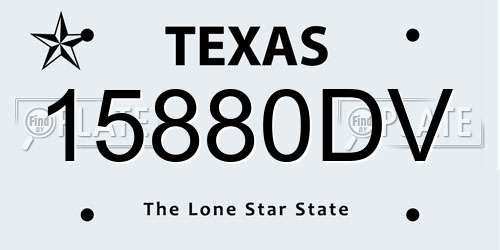 15880DV Texas License Plate