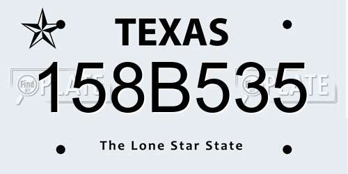 158B535 Texas License Plate