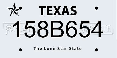 158B654 Texas License Plate