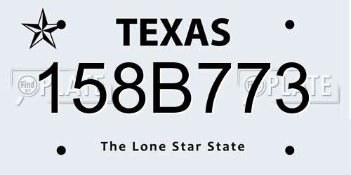 158B773 Texas License Plate