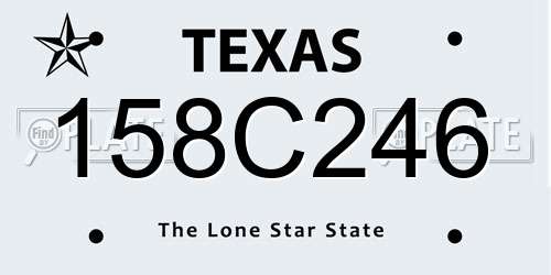 158C246 Texas License Plate