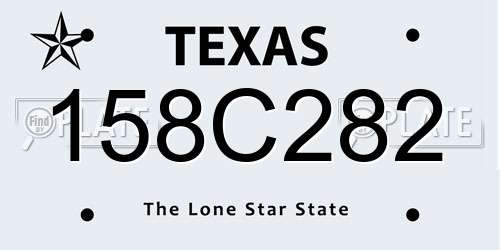 158C282 Texas License Plate