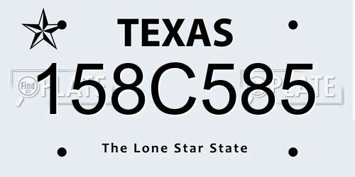 158C585 Texas License Plate