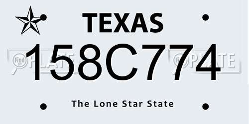 158C774 Texas License Plate