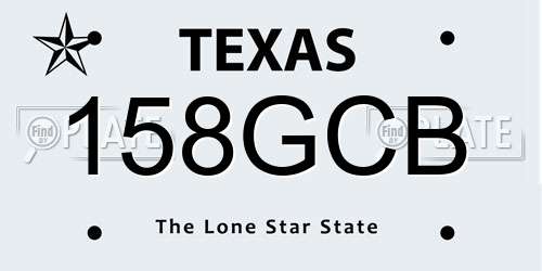 158GCB Texas License Plate