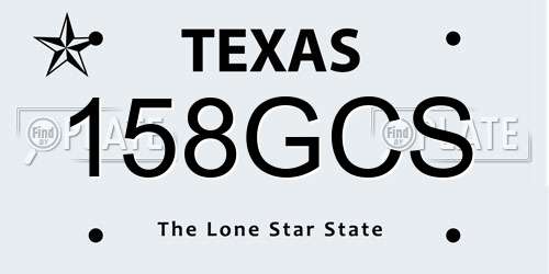 158GCS Texas License Plate