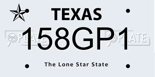 158GP1 Texas License Plate