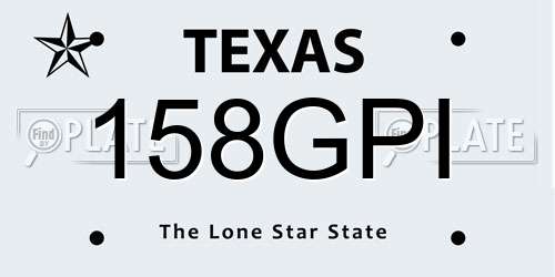 158GPI Texas License Plate