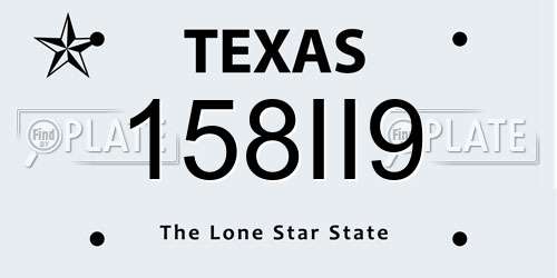 158II9 Texas License Plate