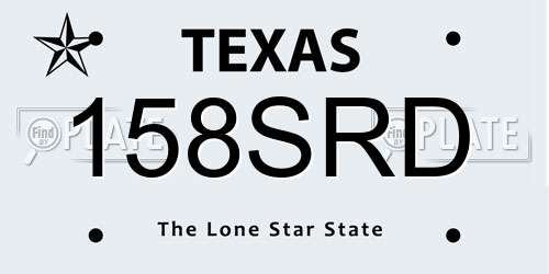 158SRD Texas License Plate