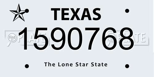 1590768 Texas License Plate