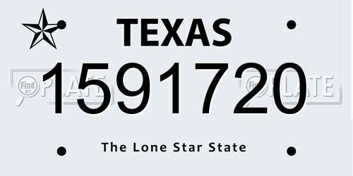 1591720 Texas License Plate