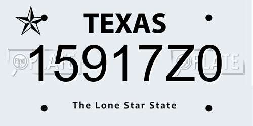 15917Z0 Texas License Plate