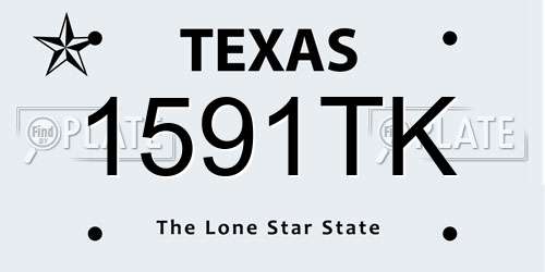 1591TK Texas License Plate