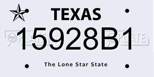 15928B1 Texas License Plate