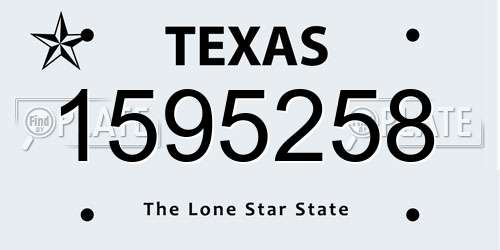 1595258 Texas License Plate