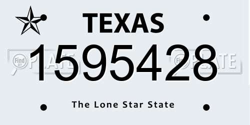 1595428 Texas License Plate