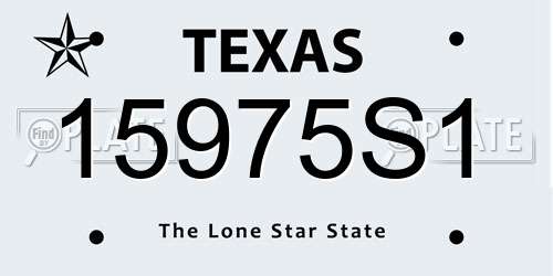 15975S1 Texas License Plate