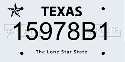 15978B1 Texas License Plate