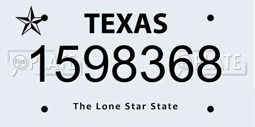 1598368 Texas License Plate