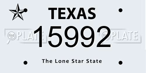 15992 Texas License Plate