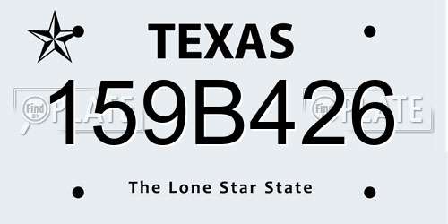 159B426 Texas License Plate
