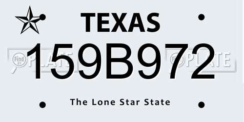 159B972 Texas License Plate