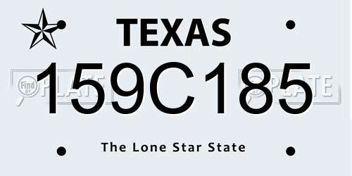 159C185 Texas License Plate