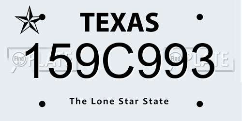 159C993 Texas License Plate