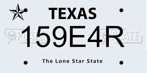 159E4R Texas License Plate