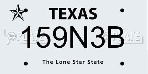 159N3B Texas License Plate