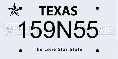 159N55 Texas License Plate