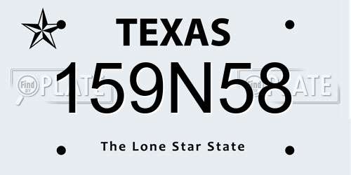 159N58 Texas License Plate