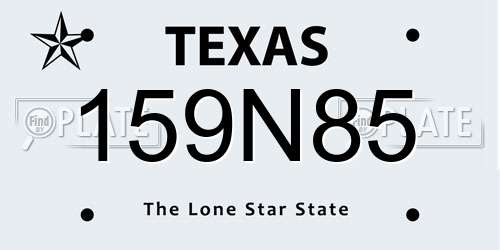 159N85 Texas License Plate