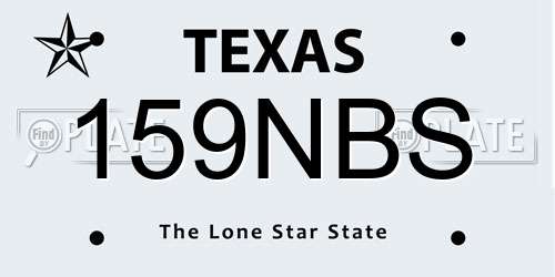 159NBS Texas License Plate