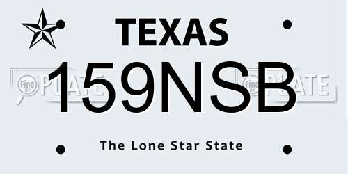 159NSB Texas License Plate