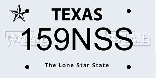 159NSS Texas License Plate