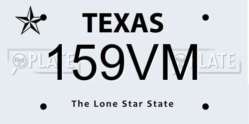 159VM Texas License Plate