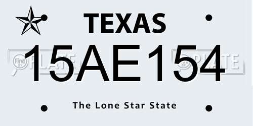 15AE154 Texas License Plate