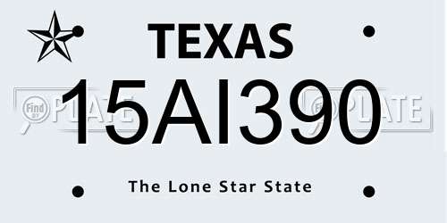 15AI390 Texas License Plate