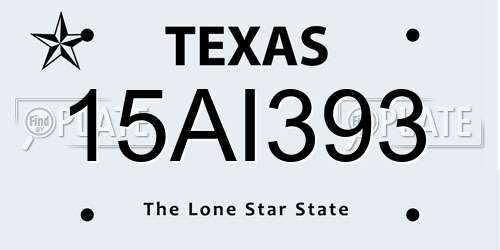 15AI393 Texas License Plate