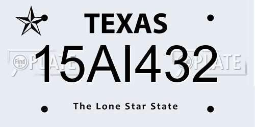 15AI432 Texas License Plate