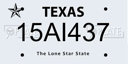 15AI437 Texas License Plate