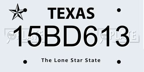 15BD613 Texas License Plate